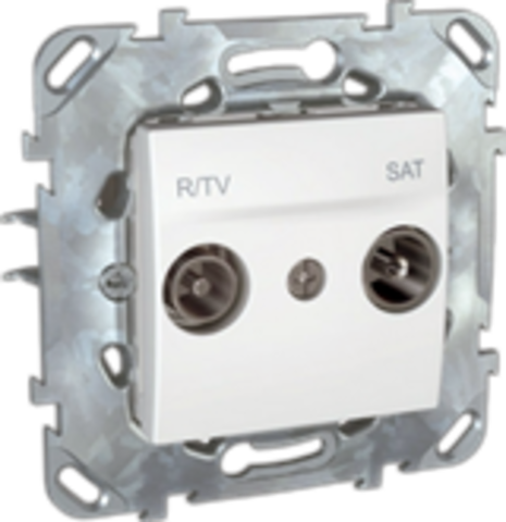 Розетка R-TV/SAT проходная. Цвет Белый. Schneider electric Unica. MGU5.456.18ZD