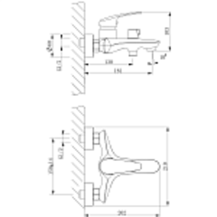 Смеситель для ванны LEMARK, Серия Linara – LM0414C