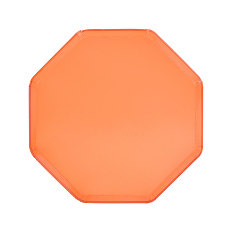 Тарелки восьмиугольные цвета папайи, мал. (в наборе 8 шт)