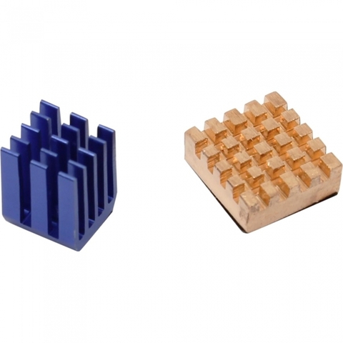RA207 Набор радиаторов ACD Golden (14x12x5mm) + Blue (9x9x12mm) Heat Sink set for Raspberry Pi3 B, Pi3 B+, Pi4
