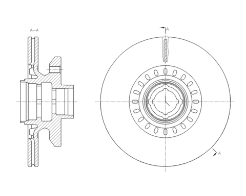 Диск тормозной вентилируемый G-brake  GR-03221 правый