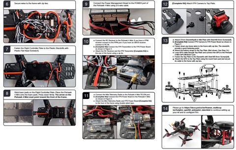 Набор для сборки квадрокоптера Holybro QAV250 Complete Kit (Pixhawk 6C mini/tele 915 MHz/M10 GPS/FPV VTX+Camera)