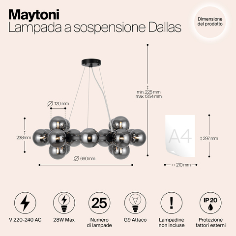 Подвесной светильник Maytoni Dallas MOD545PL-25B
