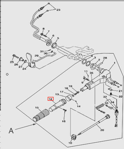 Механизм газа, румпель M9.9D2, M15D2, M18E2