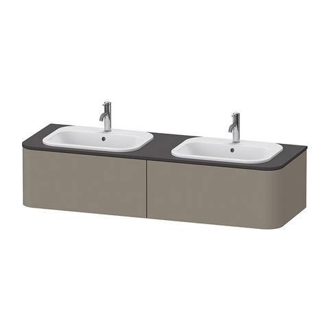 Duravit Happy D.2 Plus Тумба подвесная  354x1600x550мм 2 ящика , цвет: stone grey satin matt HP4956B9292