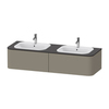 Duravit Happy D.2 Plus Тумба подвесная  354x1600x550мм 2 ящика , цвет: stone grey satin matt HP4956B9292