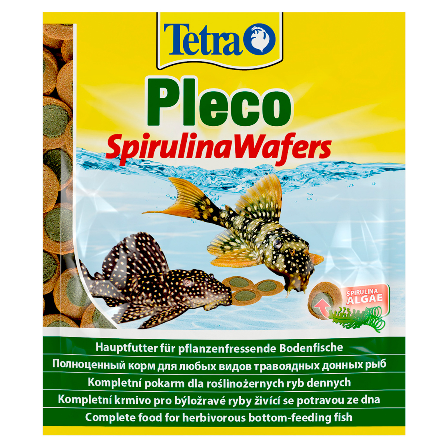 Корм для донных рыб. TETRAPLECO Spirulina Wafers растительный корм для донных рыбок 15 г. Tetra Pleco Spirulina Wafers 3.6л корм д/крупных растительноядных донных рыб. Т835 Tetra Pleco Spirulina Wafers 15g (281899). Tetra Pleco Spirulina Wafers.