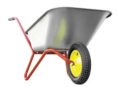 Тачка садовая одноколесная, грузоподъемность 100кг, объем 80л