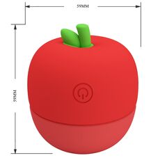 Красный клиторальный стимулятор в форме яблочка Apple Secret - 