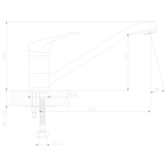 DR37018. Смеситель для кухни с поворотным изливом DECOROOM
