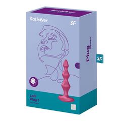 Малиновая анальная пробка с вибрацией Lolli Plug 1 - 13,5 см. - 