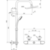 Душевая система внешнего монтажа с термостатом 105 см с верхней лейкой 20х20 см Ideal Standard IdealRain Eco A6421AA