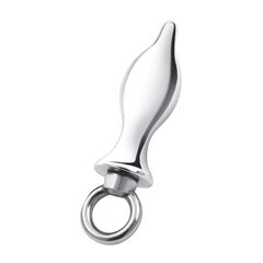 Металлический плаг с кольцом Stainless Steel Metal Tapered Butt Plug With Loop Hardware - 10 см. - 