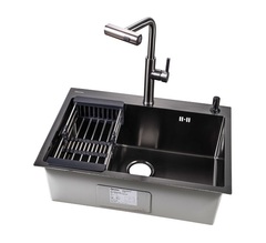 Мойка для кухни из нержавеющей стали толщина 3мм. ARONA 700.505 графит