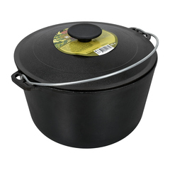 Казан чугунный с крышкой ,10 л.