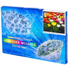 
          Алмазная мозаика Alingar, на подрамнике, с полным заполнением, (глянц), 40х50 см, 26 цветов, "Многоцветие тюльпанов"