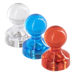 
          Магниты для доски в форме пешки Alingar, 15 мм, 30 шт в наборе, микс (прозрачный, синий, красный), зип-пакет