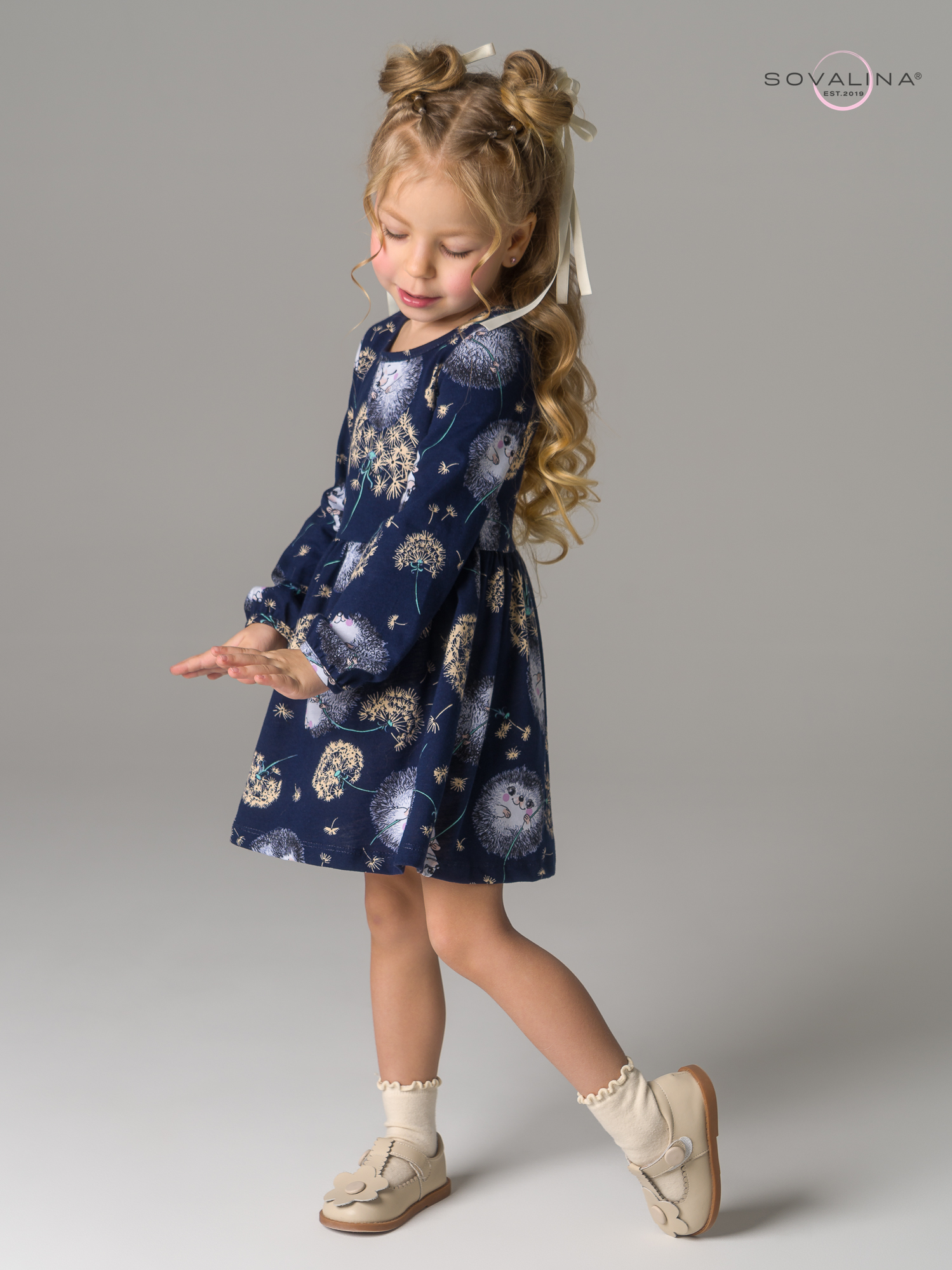 Платье Моана ежик с одуванчиком