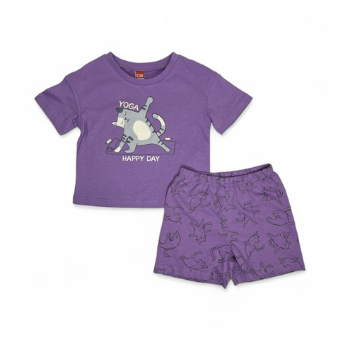 CWKG 50220-45K Пижама для девочки (футболка, шорты), Сиреневый