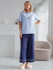 Футболка с принтом свободная эластичная из премиального хлопка  D49.136 (130816)