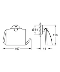 Держатель туалетной бумаги с крышкой Grohe Essentials 40367001