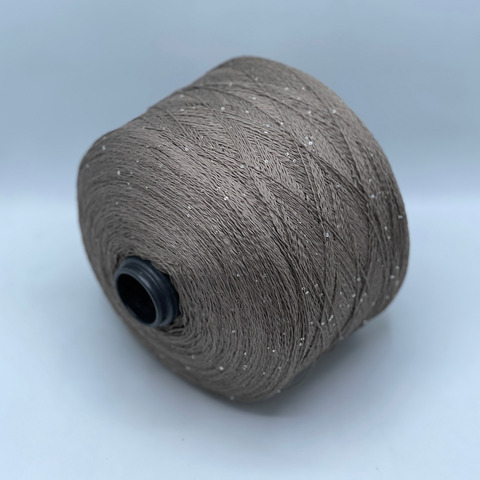 Бобинная пряжа, Linette Pailletes, 450м, 80% Лен, 20% Полиэстер(пайетка),Античная бронза+пайетка.37921