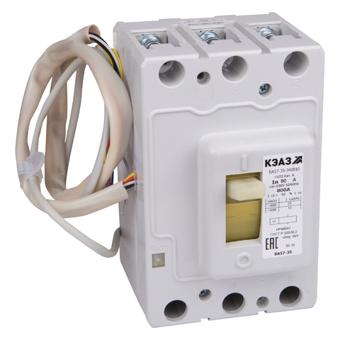 Выключатель автоматический ВА57-35-844610-80А-800-220DC-УХЛ3-КЭАЗ