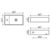 Ceramica Nova Element CN6051RMDH Умывальник подвесной прямоугольный (чаша справа, отверстие под смеситель слева), 41.7x21.7, цвет: темный антрацит матовый