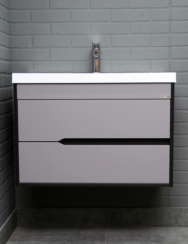 Тумба подвесная под умывальник 80 Карат Серый тауп В2