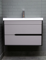 Тумба подвесная под умывальник 80 Карат Серый тауп В2