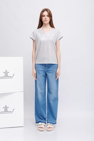 Marc Aurel Футболка из хлопка со льном в полоски