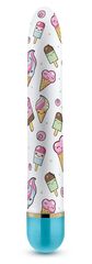 Яркий вибромассажёр с принтом Sweet Cream - 17,8 см. - 