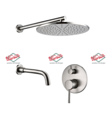 Душевой комплект 2в1 Warmer Brushed Chrome Line 400100-10D