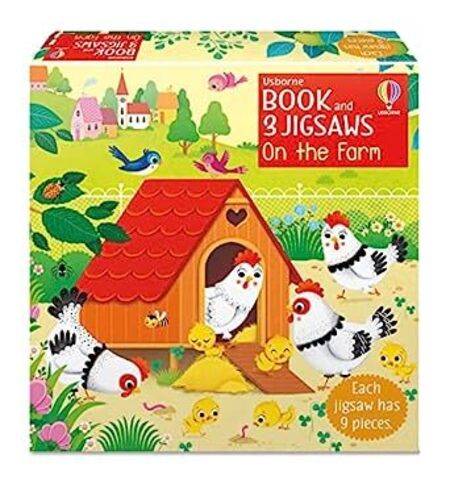 Usborne Book and 3 Jigsaws: Farm