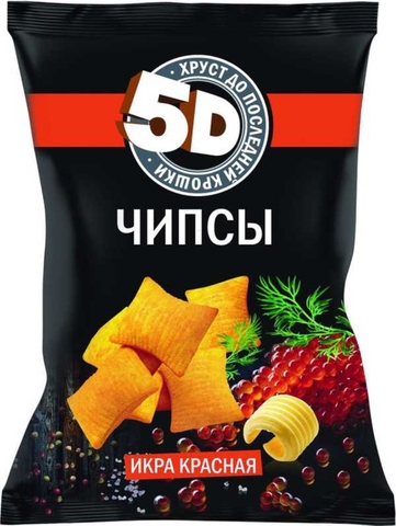 Чипсы 5D Пшеничные Красная икра 90 г м/у РОССИЯ