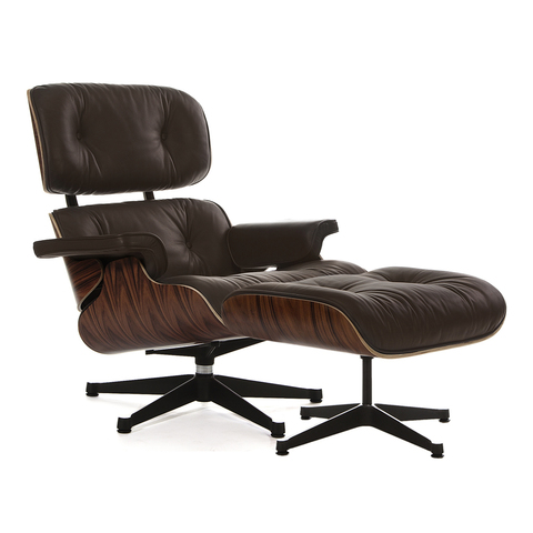 Кресло Eames Style Lounge Chair & Ottoman коричневое /палисандр