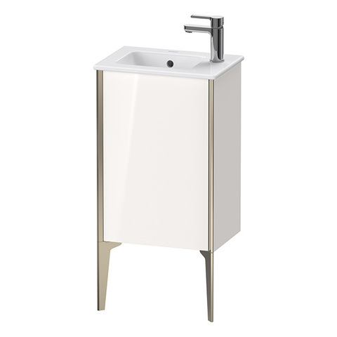 Duravit XViu Тумба подвесная 594x410x290мм, для раковины #072343, 1 дверь, (петли слева), цвет: белый глянцевый/champagne matt XV4480LB122