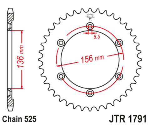 Звезда ведомая JTR1791 48