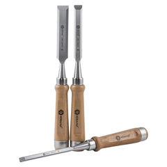 Набор стамесок КОБАЛЬТ плоских: 8, 16, 22 х 140 мм, CR-V, деревянная рукоятка (3 шт.) блис (245-862)