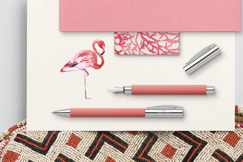 Перьевая ручка Faber-Castell Ambition OpArt Flamingo перо EF