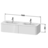 Duravit Happy D.2 Plus Тумба подвесная  354x1600x550мм 2 ящика , цвет: stone grey satin matt HP4956B9292