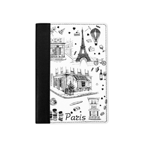 Ежедневник комбинированный с обработанными краями "Paris" черный, белая вставка