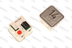 Кнопка (кнопочный модуль) MT42 RUS "14 Этаж", квадратная, красная подсветка, Брайль.