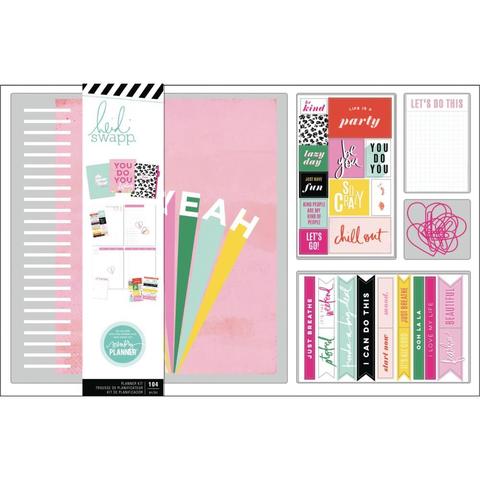 Набор- Ежедневник с наполнением и комплект украшений. Heidi Swapp Large Memory Planner Spiral Bound Boxed Kit - Color Fresh, Oh Yeah