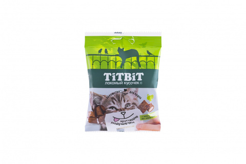 Titbit Хрустящие подушечки для кошек с начинкой из индейки 30 г