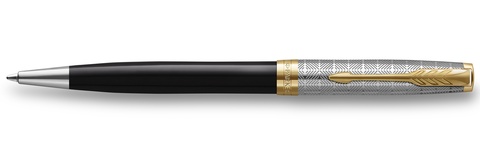 Ручка шариковая Parker Sonnet Premium 2021, K537, Metal & Black Lacquer GT (2119787)