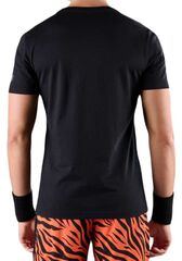Футболка теннисная Hydrogen Court Cotton T-Shirt - black/orange tiger