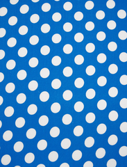 Ткань штапель принт Горох белый крупный 2 см на синем, 104 гр/м, ш. 142 см