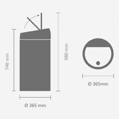 Мусорный бак Touch Bin (45 л), Стальной полированный, арт. 390821 - фото 2