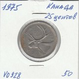 V0928 1975 Канада 25 центов